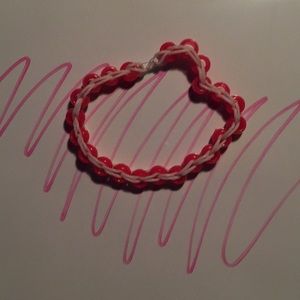 Pink bead white band